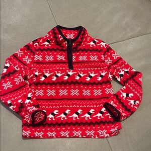 OshKosh B'gosh Red and Black Zip-Up Sweater